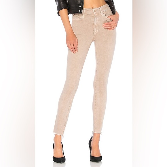 MOTHER Jeans The High Waisted Looker Ankle Fray - Khaki NWOT - Picture 1 of 10